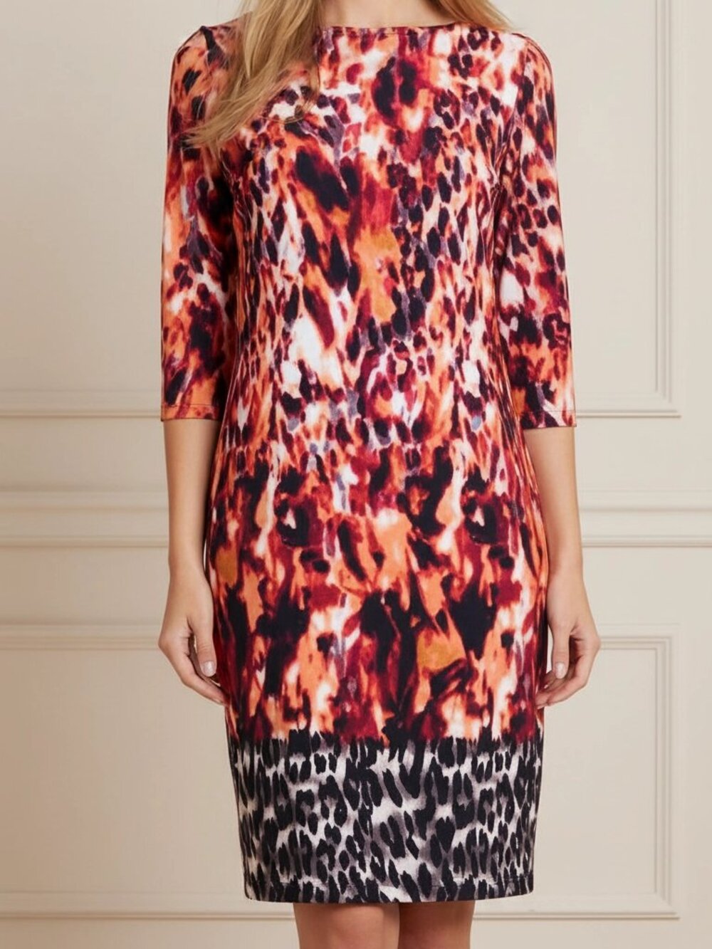 🐯🐆Luxury Designer Leopard Tiger Animal Print Elegant Cocktail Gown Dress Tunic